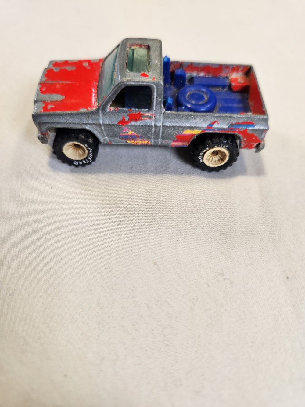 Hot Wheels Vintage Diecast Toy Pickup Truck Red Silver Blue Collectible Model